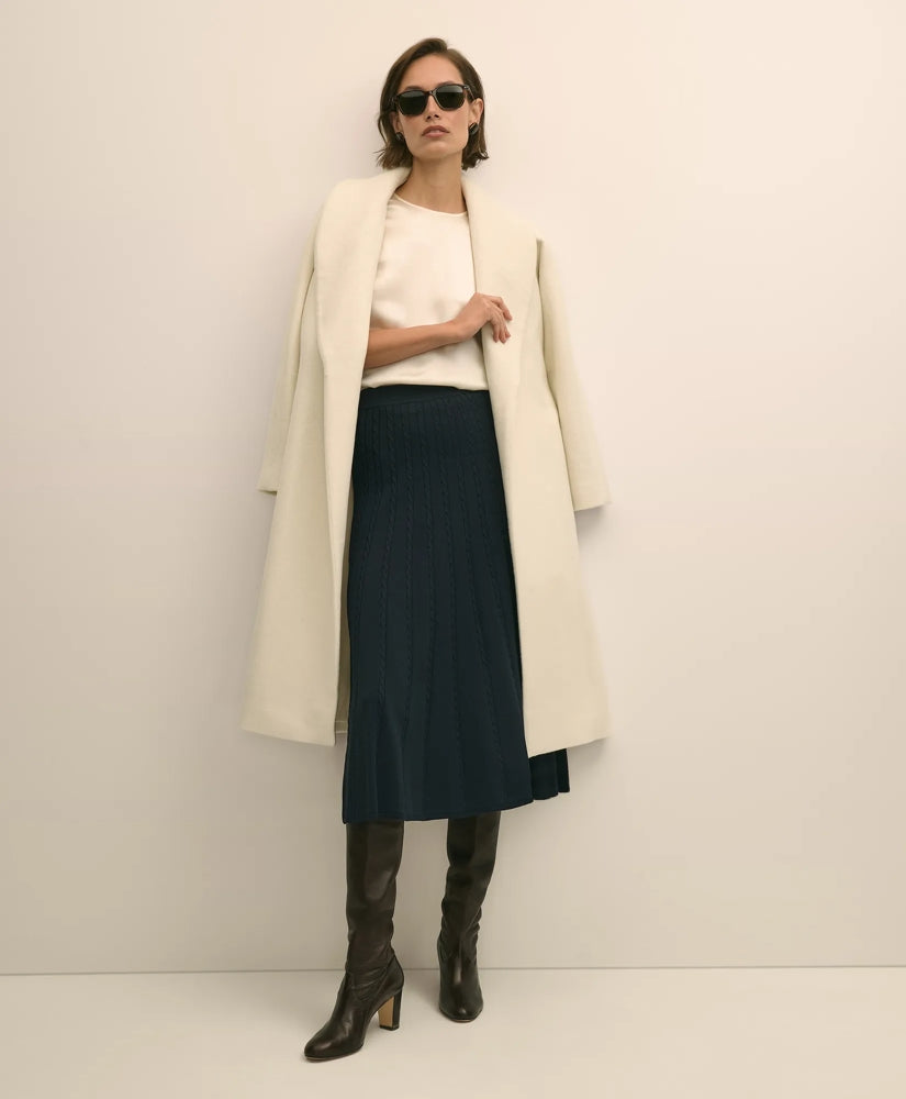 Cable Knit Midi Sweater Skirt