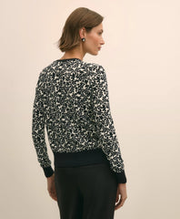Leaf Print Cotton Cardigan