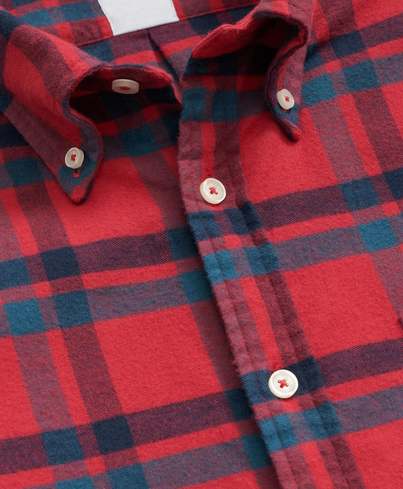 Portuguese Flannel Polo Button Down Collar, Bold Plaid Shirt
