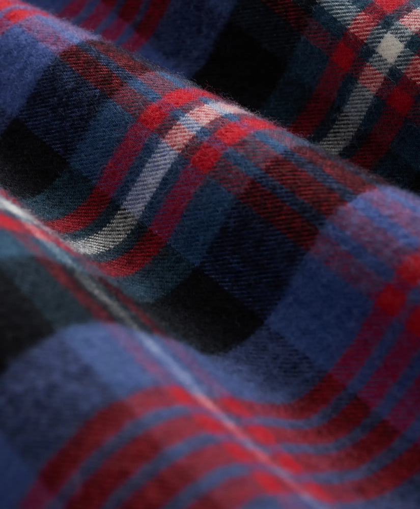 Portuguese Flannel Polo Button Down Collar, Bright Plaid Shirt