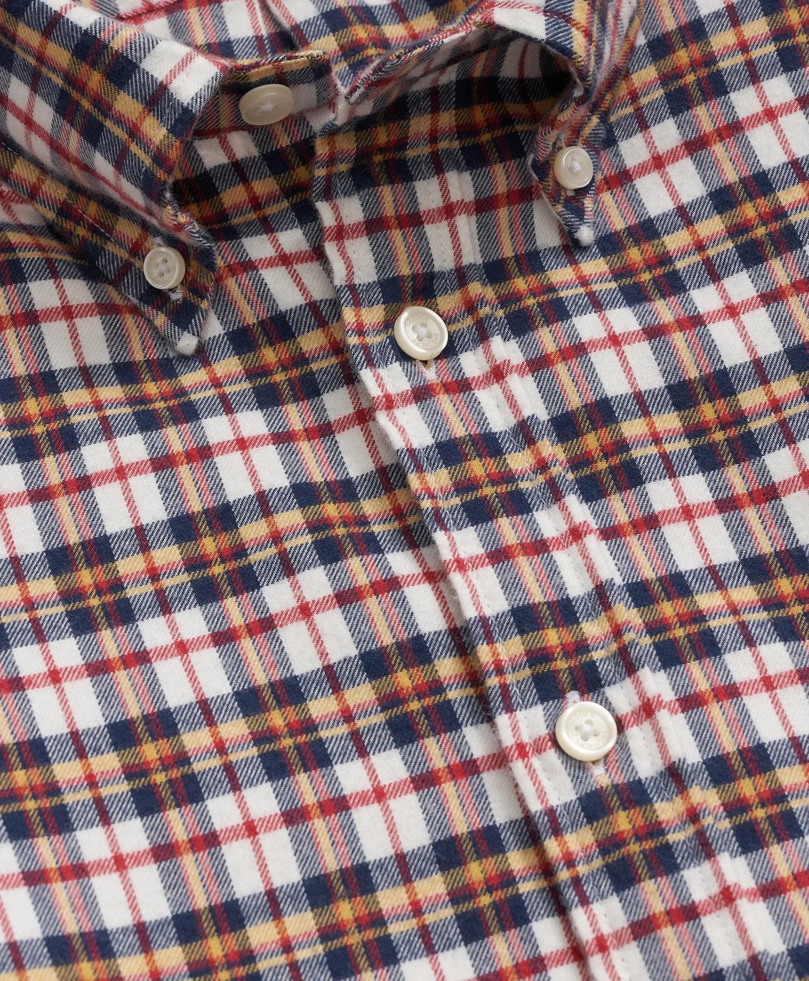 Portuguese Flannel Polo Button Down Collar, Multi-Check Shirt