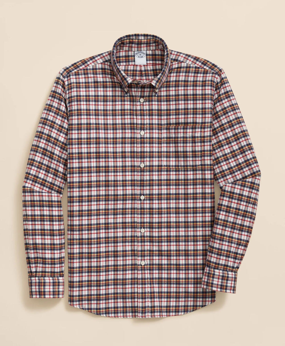 Portuguese Flannel Polo Button Down Collar, Multi-Check Shirt