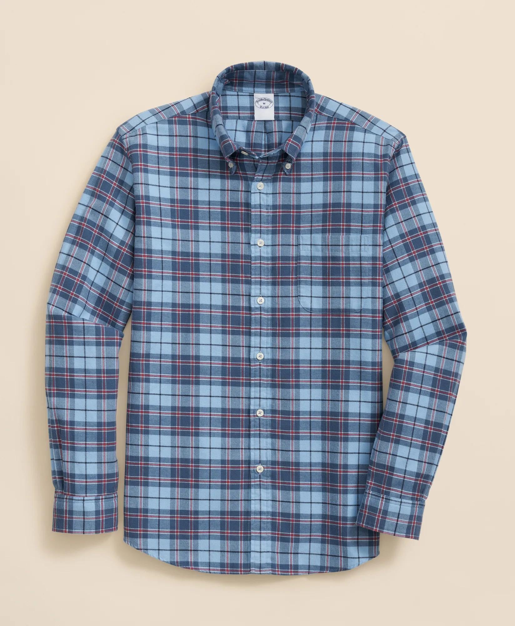Portuguese Flannel Polo Button Down Collar, Plaid Shirt