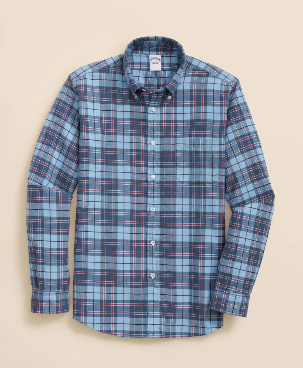 Portuguese Flannel Polo Button Down Collar, Plaid Shirt