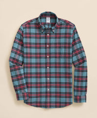 Portuguese Flannel Polo Button Down Collar, Stewart Tartan Shirt