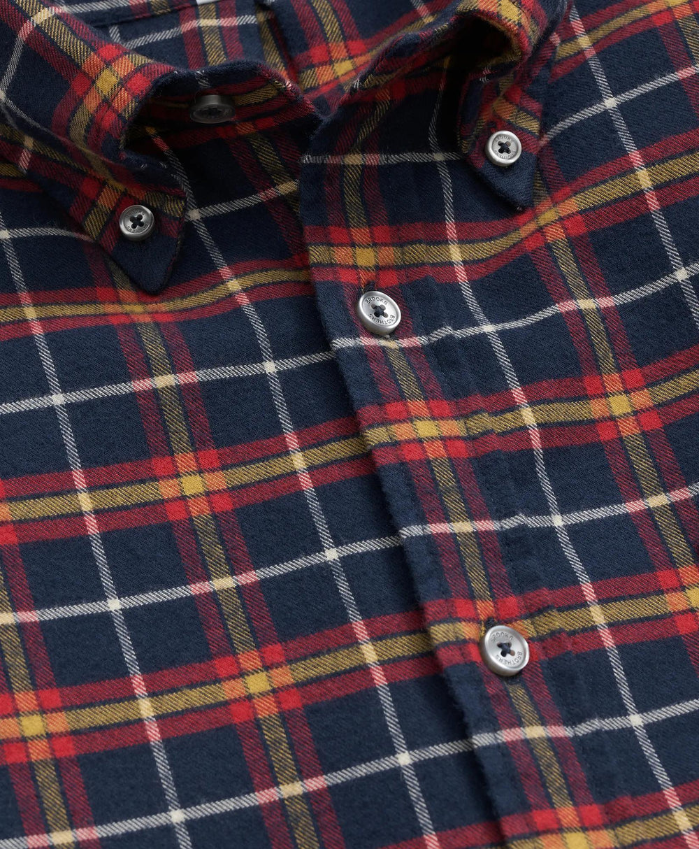 Portuguese Flannel Polo Button Down Collar, WIndowpane Shirt