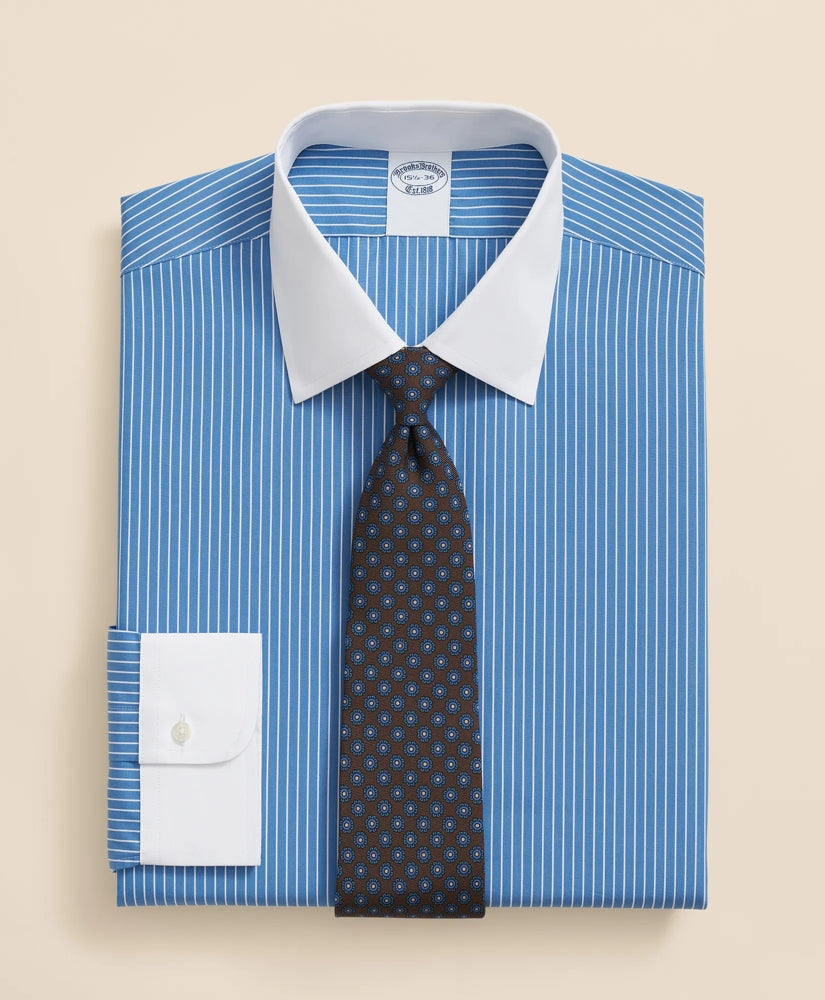 Pure Supima® Cotton Regular-Finish Ainsley Collar, Ground Stripe Dress Shirt