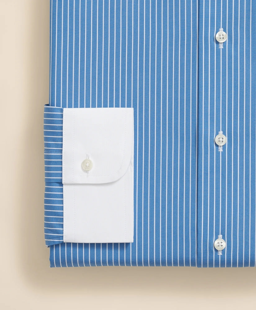 Pure Supima® Cotton Regular-Finish Ainsley Collar, Ground Stripe Dress Shirt