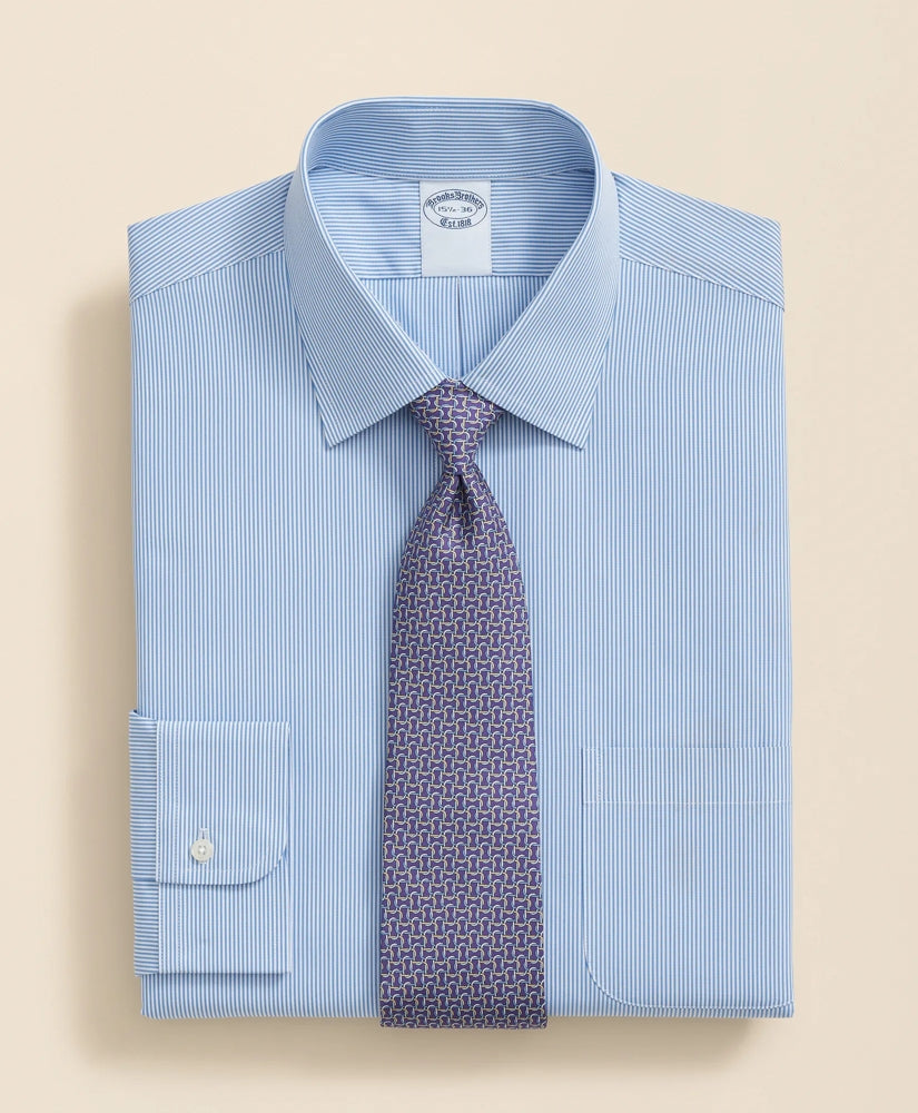 Pure Supima® Cotton Regular-Finish Ainsley Collar, Mini Stripe Dress Shirt