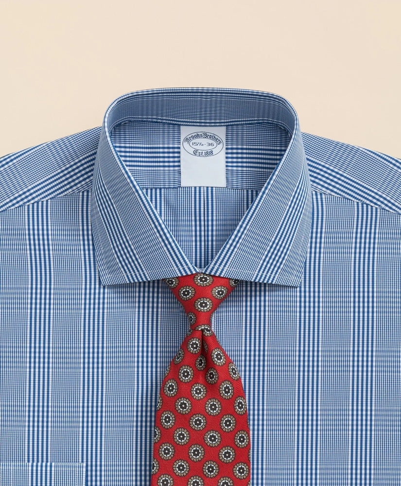 Pure Supima® Cotton Regular-Finish, English Spread Collar Glen Plaid Dress Shirt