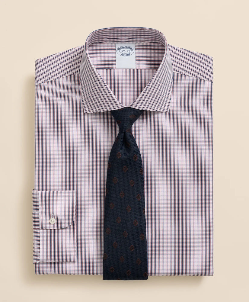 Pure Supima® Cotton Regular-Finish English Spread Collar, Micro Check Dress Shirt