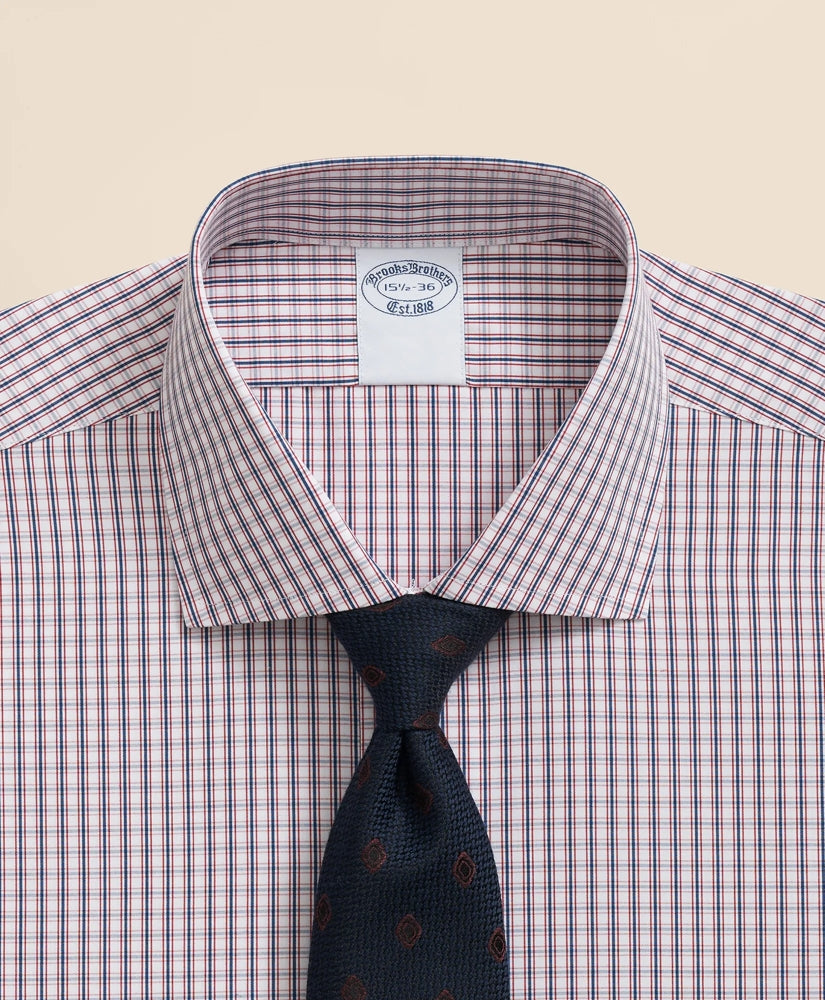 Pure Supima® Cotton Regular-Finish English Spread Collar, Micro Check Dress Shirt
