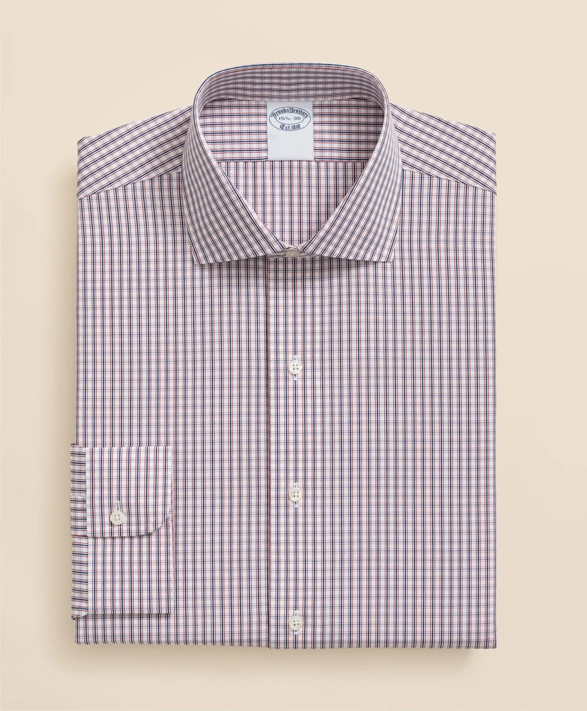 Pure Supima® Cotton Regular-Finish English Spread Collar, Micro Check Dress Shirt