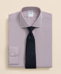 Pure Supima® Cotton Regular-Finish English Spread Collar, Micro Check Dress Shirt