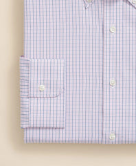 Pure Supima® Cotton Regular-Finish, Polo Button-Down Collar Grid Check Dress Shirt