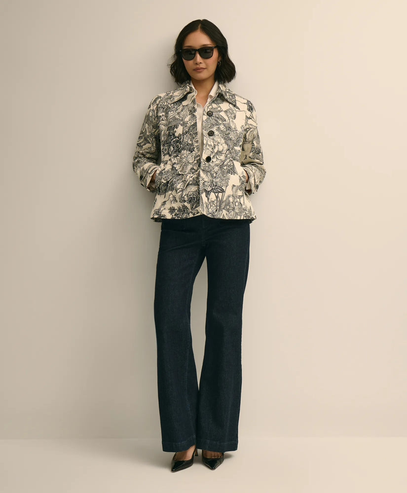 Relaxed Cotton Twill Floral Jacket