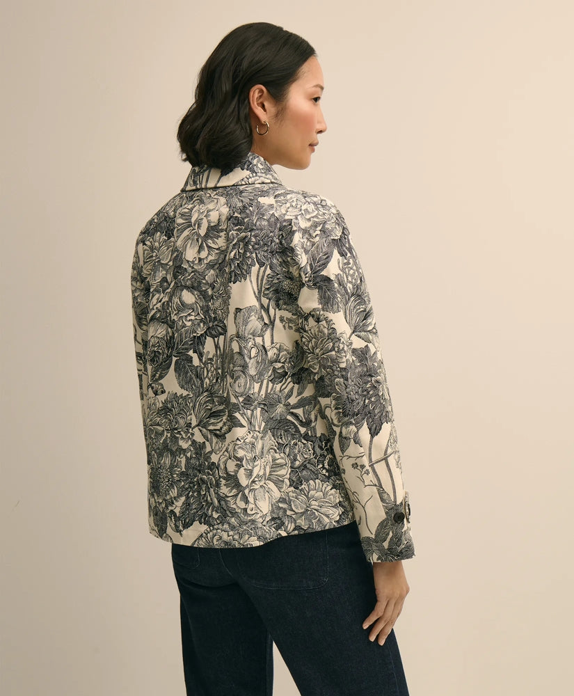 Relaxed Cotton Twill Floral Jacket