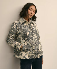 Relaxed Cotton Twill Floral Jacket