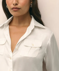 Relaxed Utility Blouse in Washable Silk