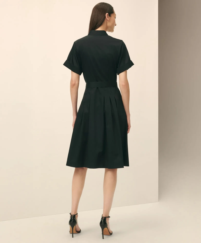 Signature A-Line Cotton Sateen Shirt Dress