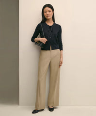 Silk-Blend Bow-Neck Cardigan