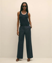 Silk-Blend Tipped Sleeveless Sweater Shell