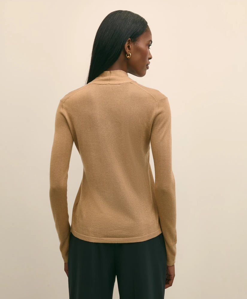 Silk Cashmere Twist Neck Sweater