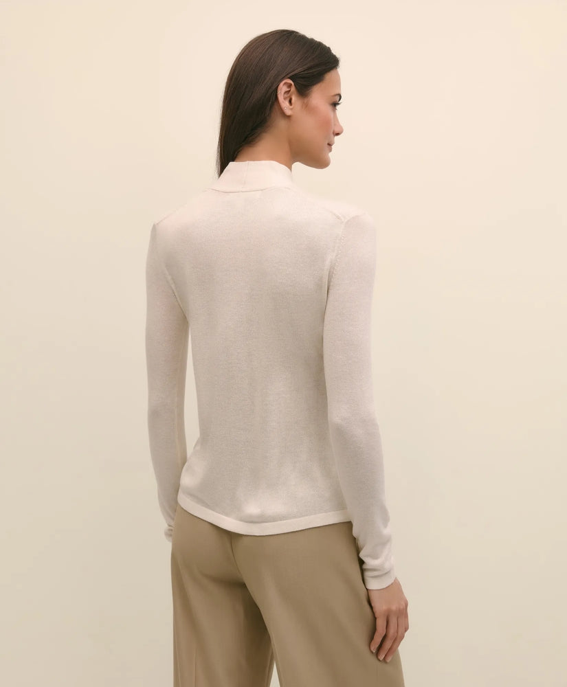 Silk Cashmere Twist Neck Sweater