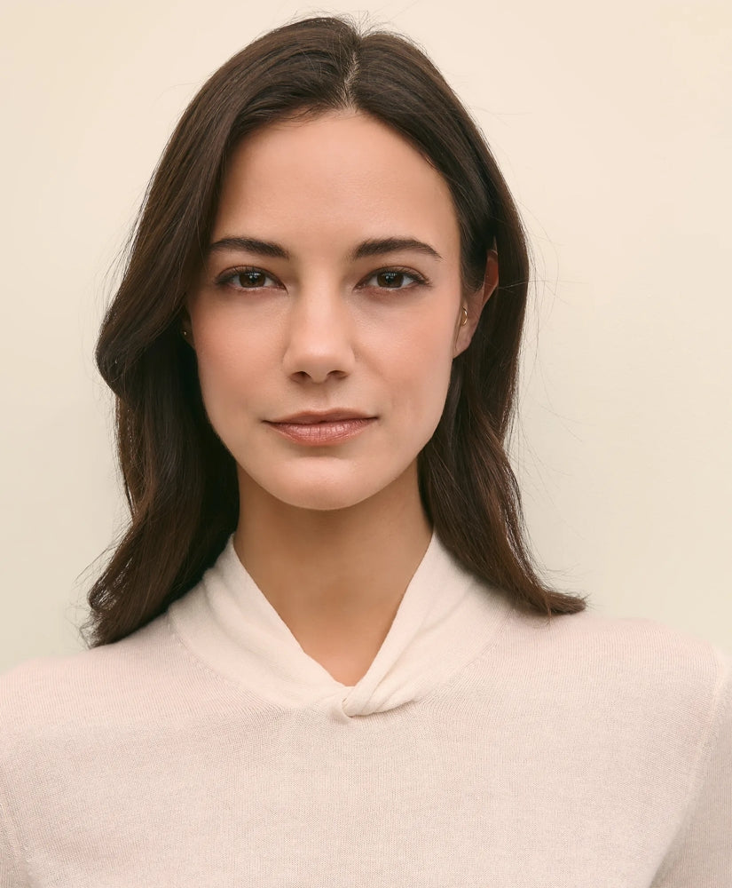 Silk Cashmere Twist Neck Sweater