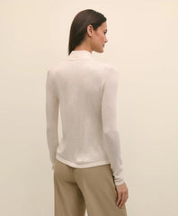 Silk Cashmere Twist Neck Sweater