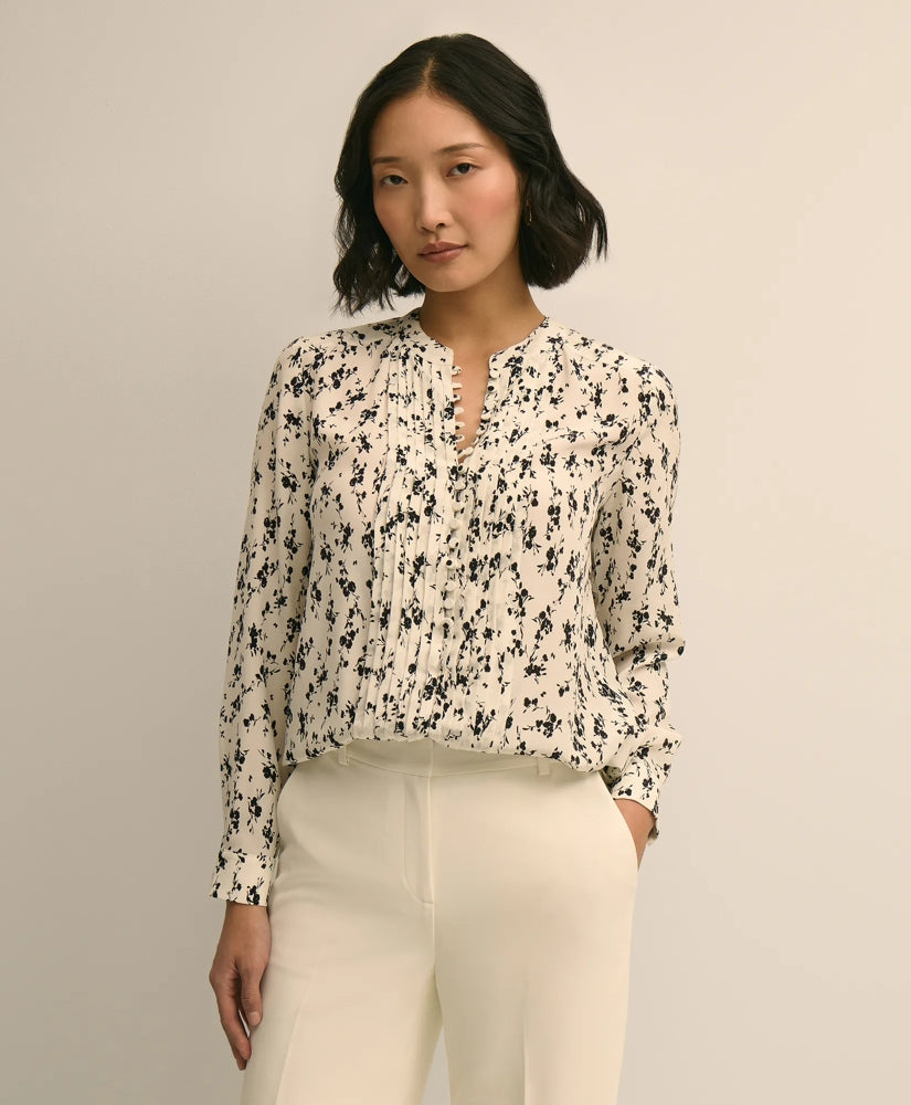 Silk Floral Print Blouse