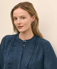 Silk Habotai Pintucked Blouse