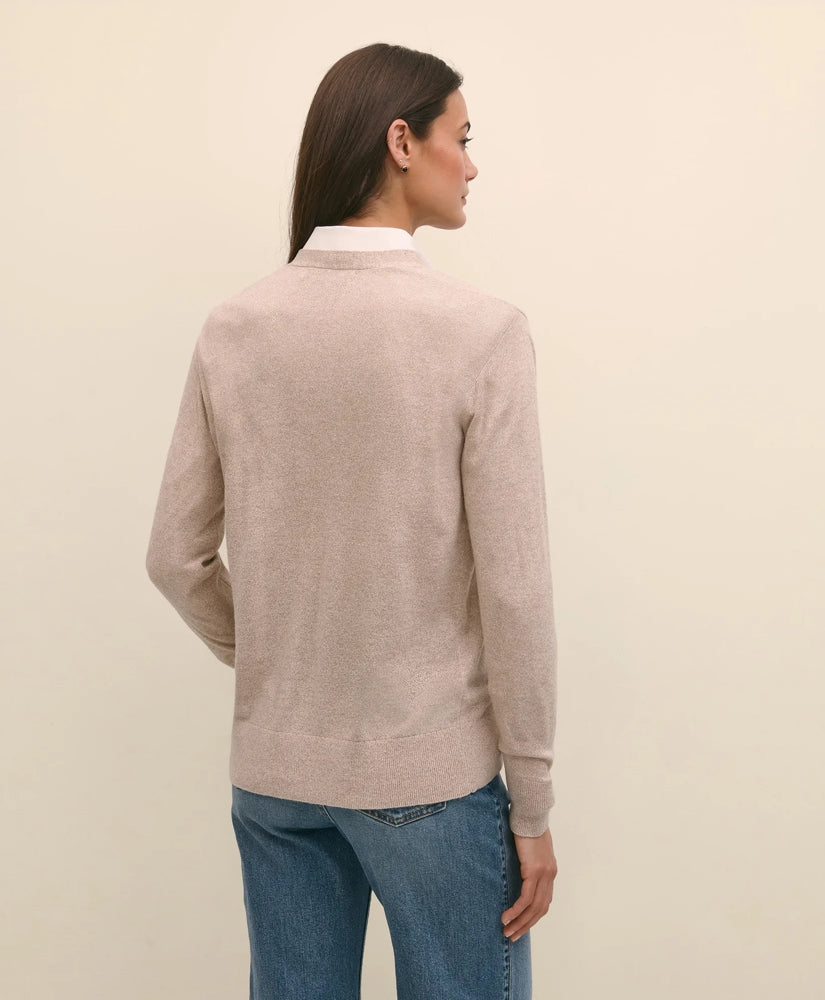 Silk Marled Knit Relaxed Cardigan