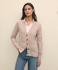 Silk Marled Knit Relaxed Cardigan