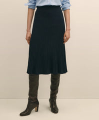 Silk Viscose Pleated Sweater Skirt