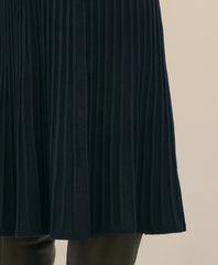 Silk Viscose Pleated Sweater Skirt