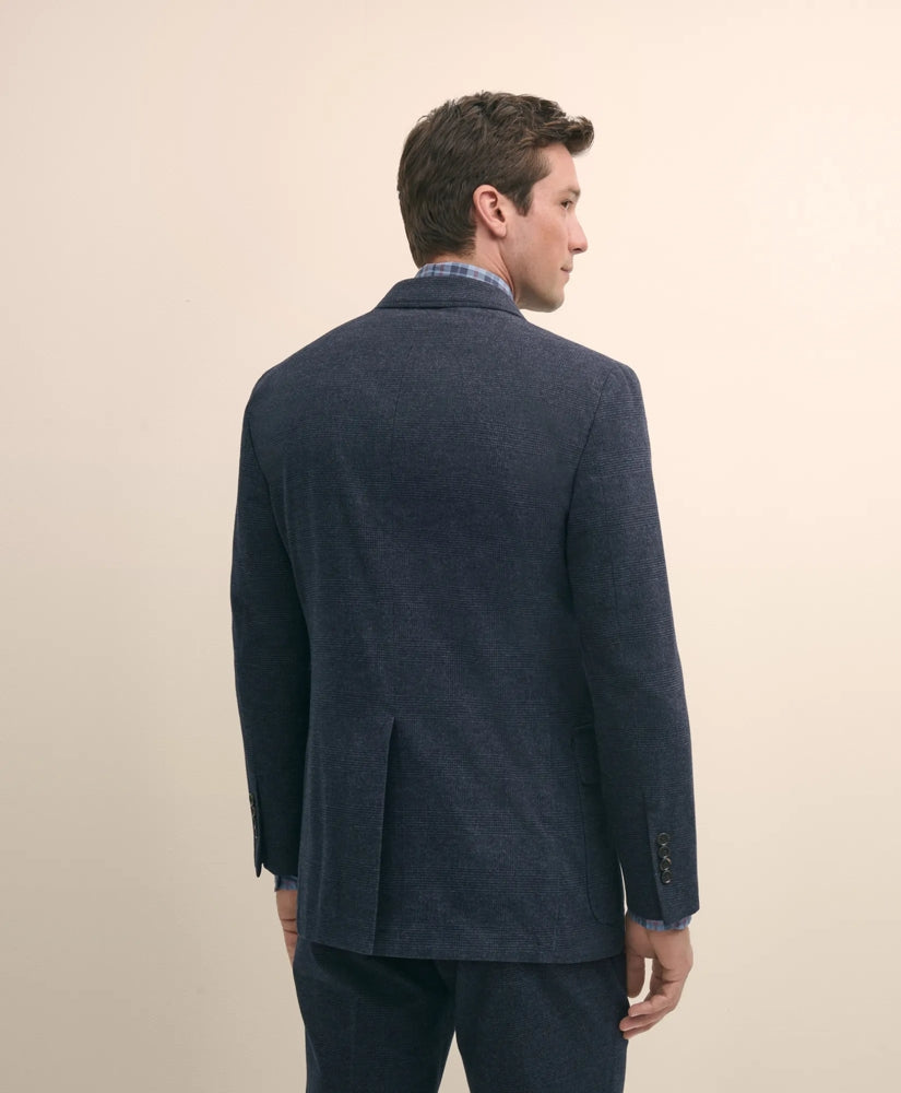 Slim Fit Check Suit Jacket in Brushed-Cotton
