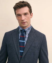 Slim Fit Check Suit Jacket in Brushed-Cotton