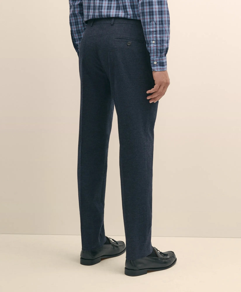 Slim Fit Check Suit Pants in Brushed-Cotton