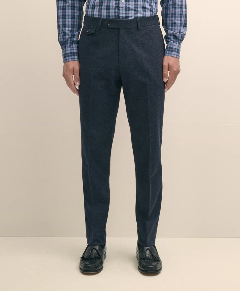 Slim Fit Check Suit Pants in Brushed-Cotton