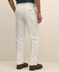 Slim Fit Cotton-Linen Herringbone Single-Pleat Suit Pants
