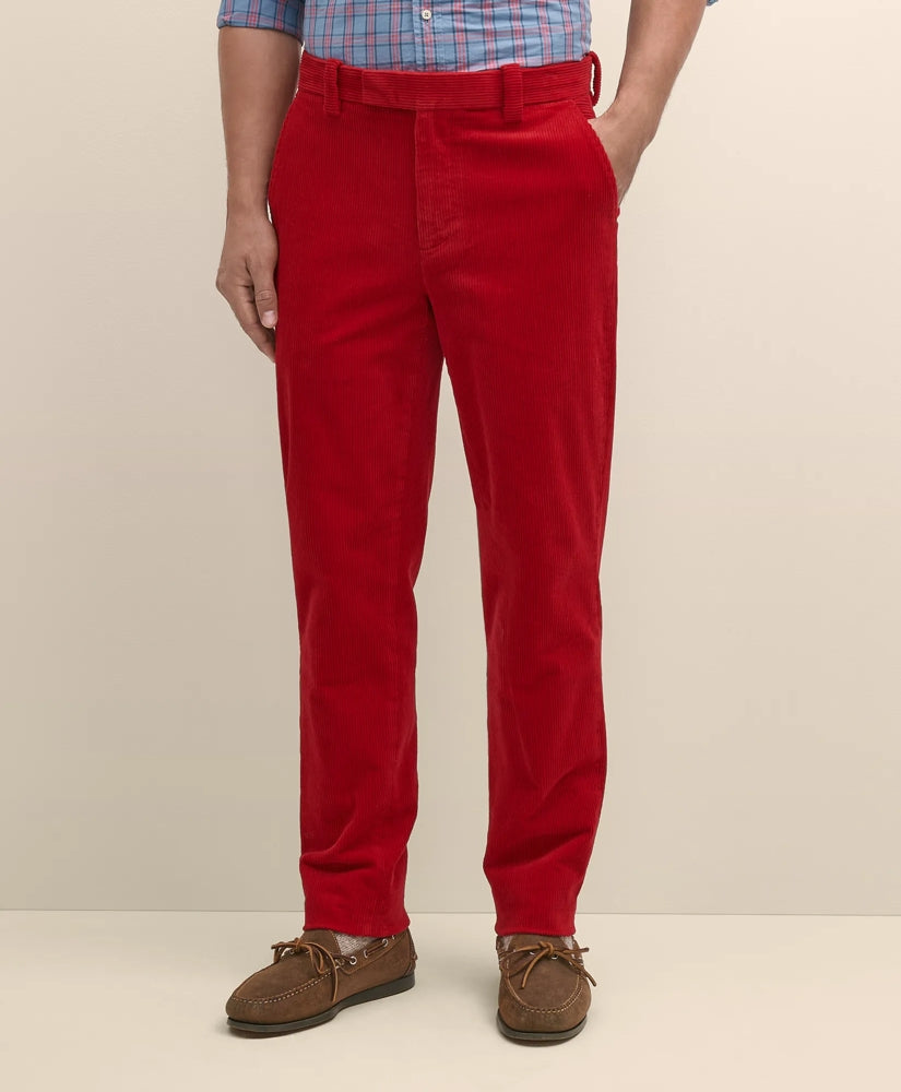 Slim Fit Cotton Wide-Wale Corduroy Pants