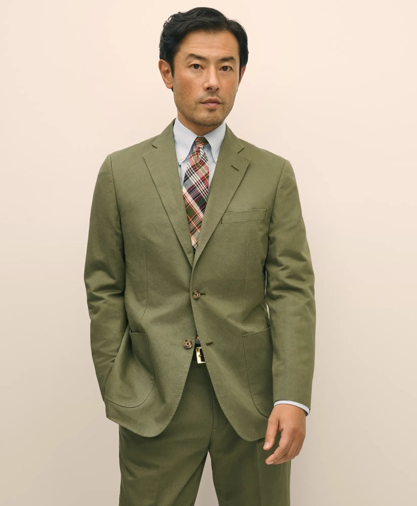 Slim Fit Fine Twill Washed Linen-Cotton Suit Jacket