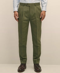 Slim Fit Fine Twill Washed Linen-Cotton Single-Pleat Suit Pants
