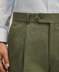 Slim Fit Fine Twill Washed Linen-Cotton Single-Pleat Suit Pants