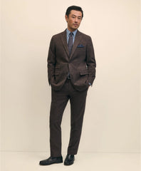 Slim Fit Mini-Houndstooth Suit Jacket in Brushed-Cotton