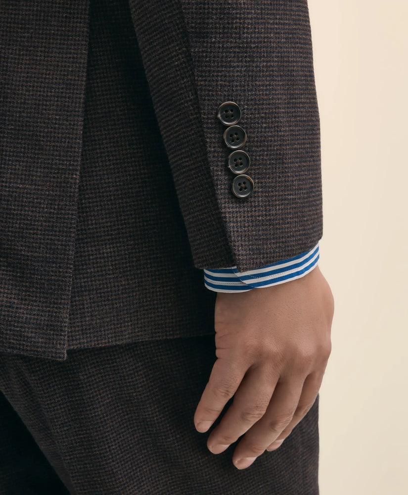 Slim Fit Mini-Houndstooth Suit Jacket in Brushed-Cotton