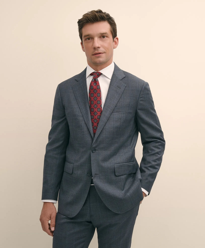 Slim Fit Wool Windowpane 1818 Suit
