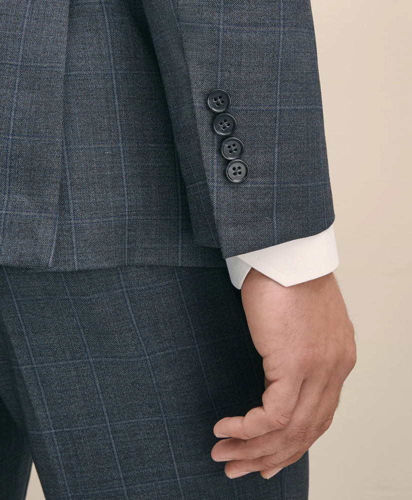 Slim Fit Wool Windowpane 1818 Suit