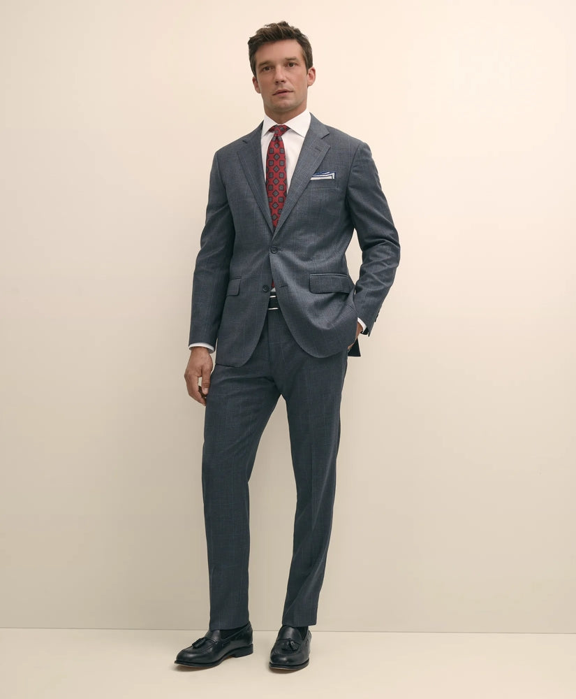 Slim Fit Wool Windowpane 1818 Suit